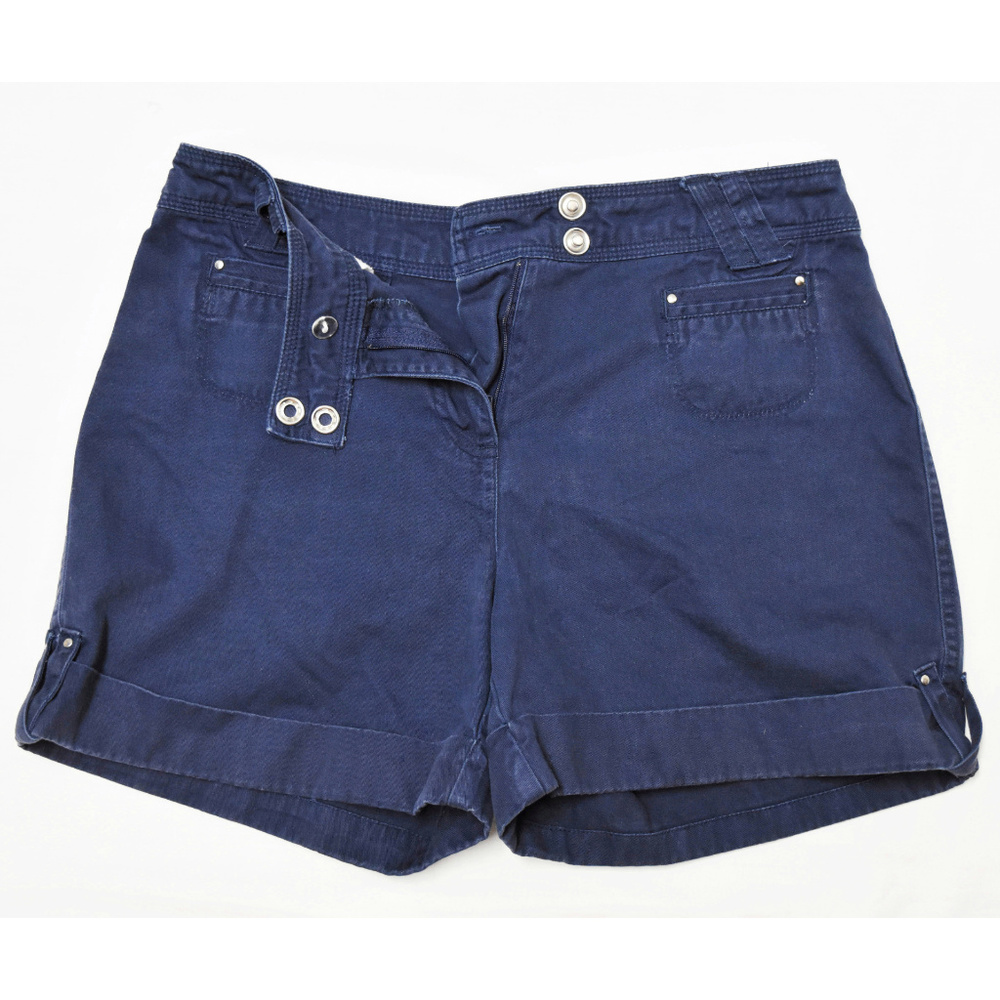 DressBarn | Navy Rolled Hem Nautical Denim Shorts